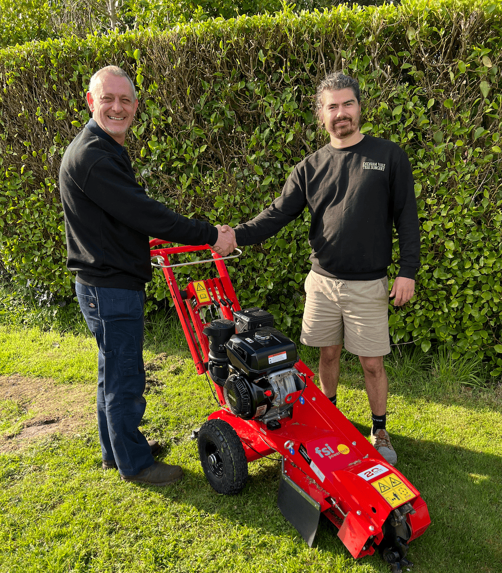 Narrow access stump grinder for stump removal in Colchester, Manningtree, and Ipswich